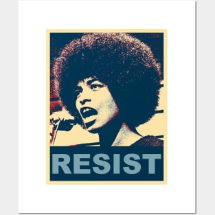 Angela Davis Resist Posters and Art